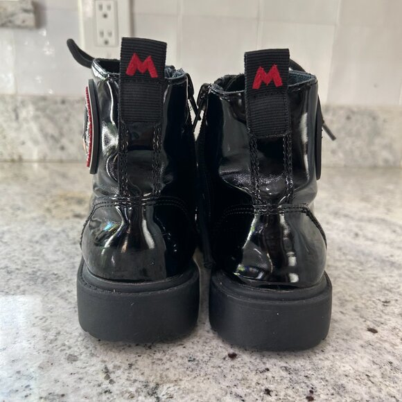 Zara | Disney Mickey Mouse Patent Leather‎ Combat Boots | SZ 34 (US Size 2) - Picture 5 of 13